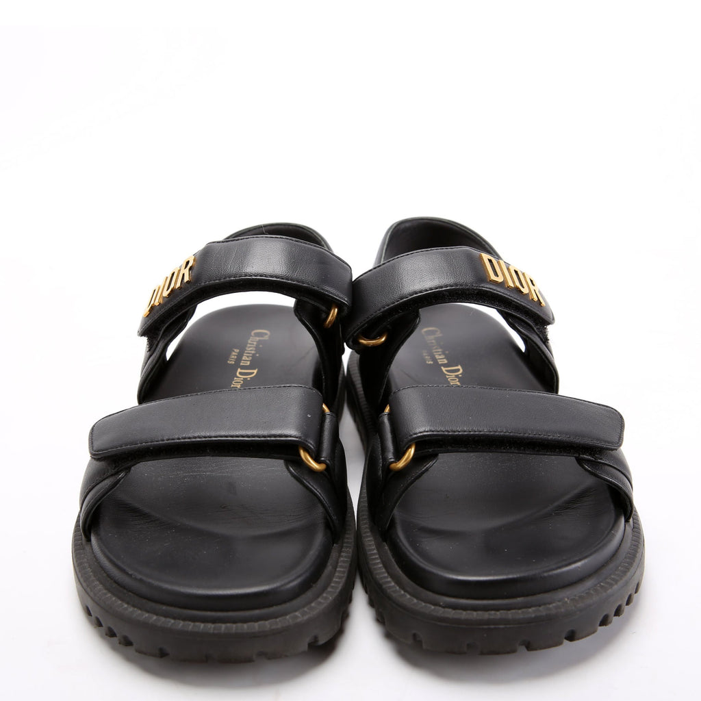 Dioract Leather Sandals Size 37.5 Black