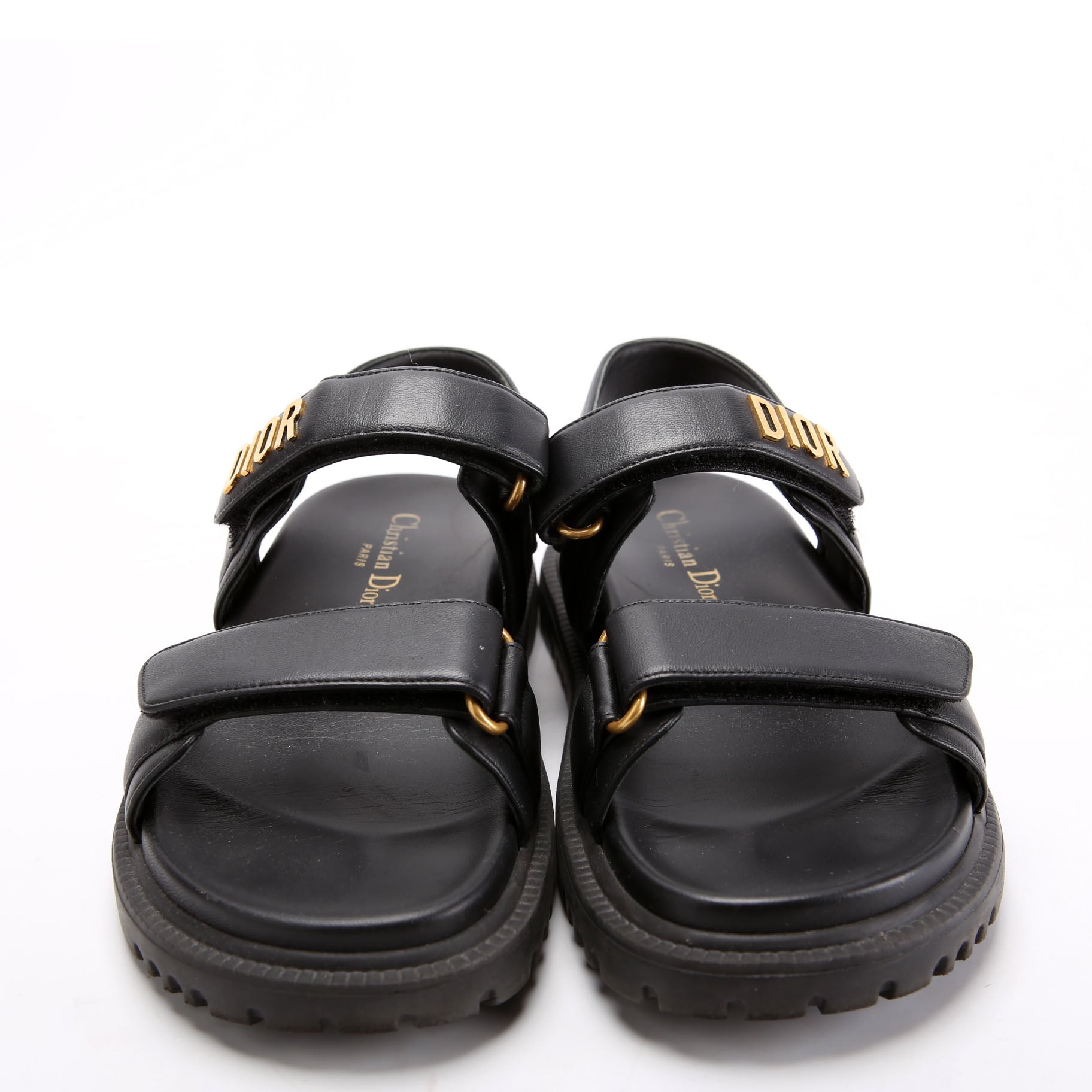 Dioract Leather Sandals Size 37.5 Black
