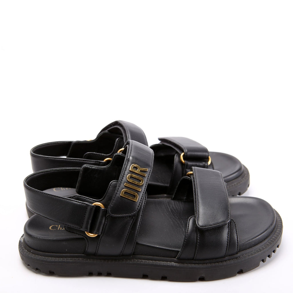 Dioract Leather Sandals Size 37.5 Black