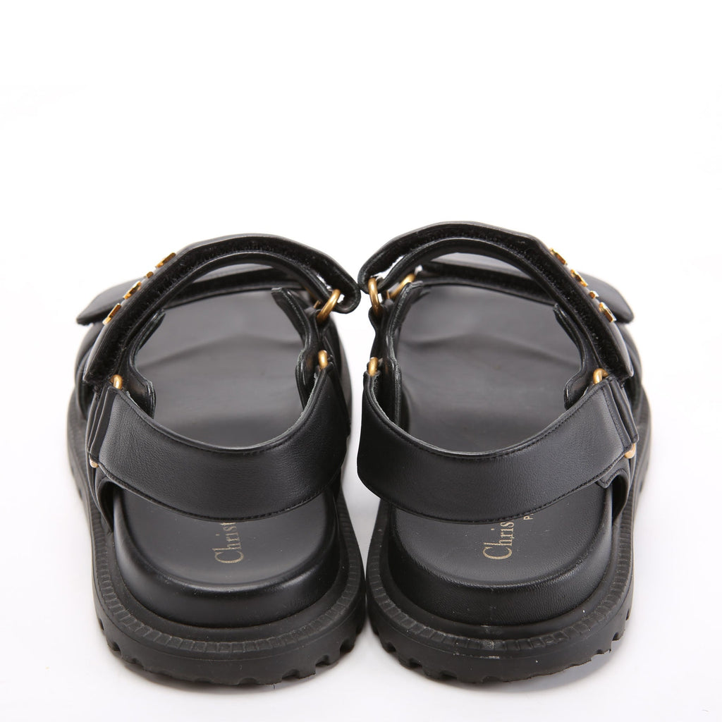 Dioract Leather Sandals Size 37.5 Black