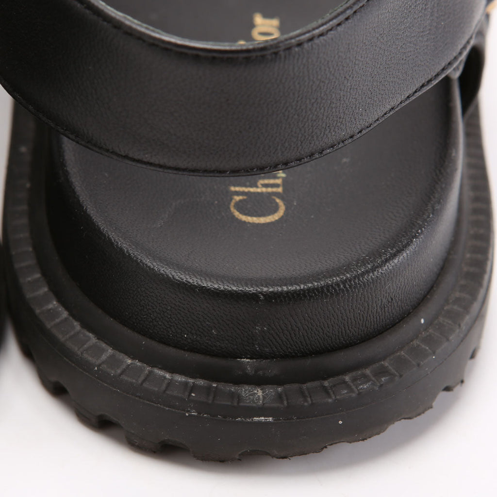 Dioract Leather Sandals Size 37.5 Black