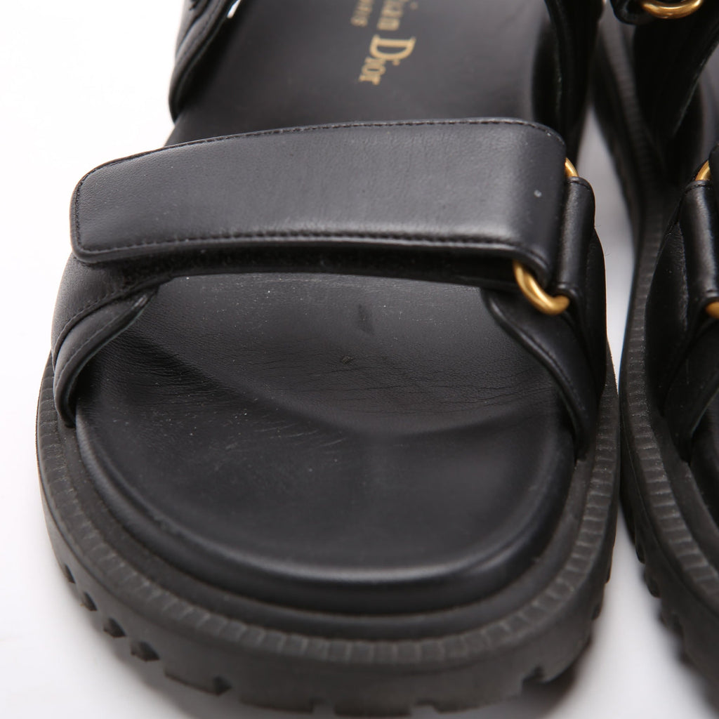 Dioract Leather Sandals Size 37.5 Black