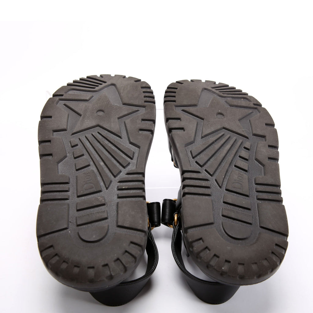 Dioract Leather Sandals Size 37.5 Black