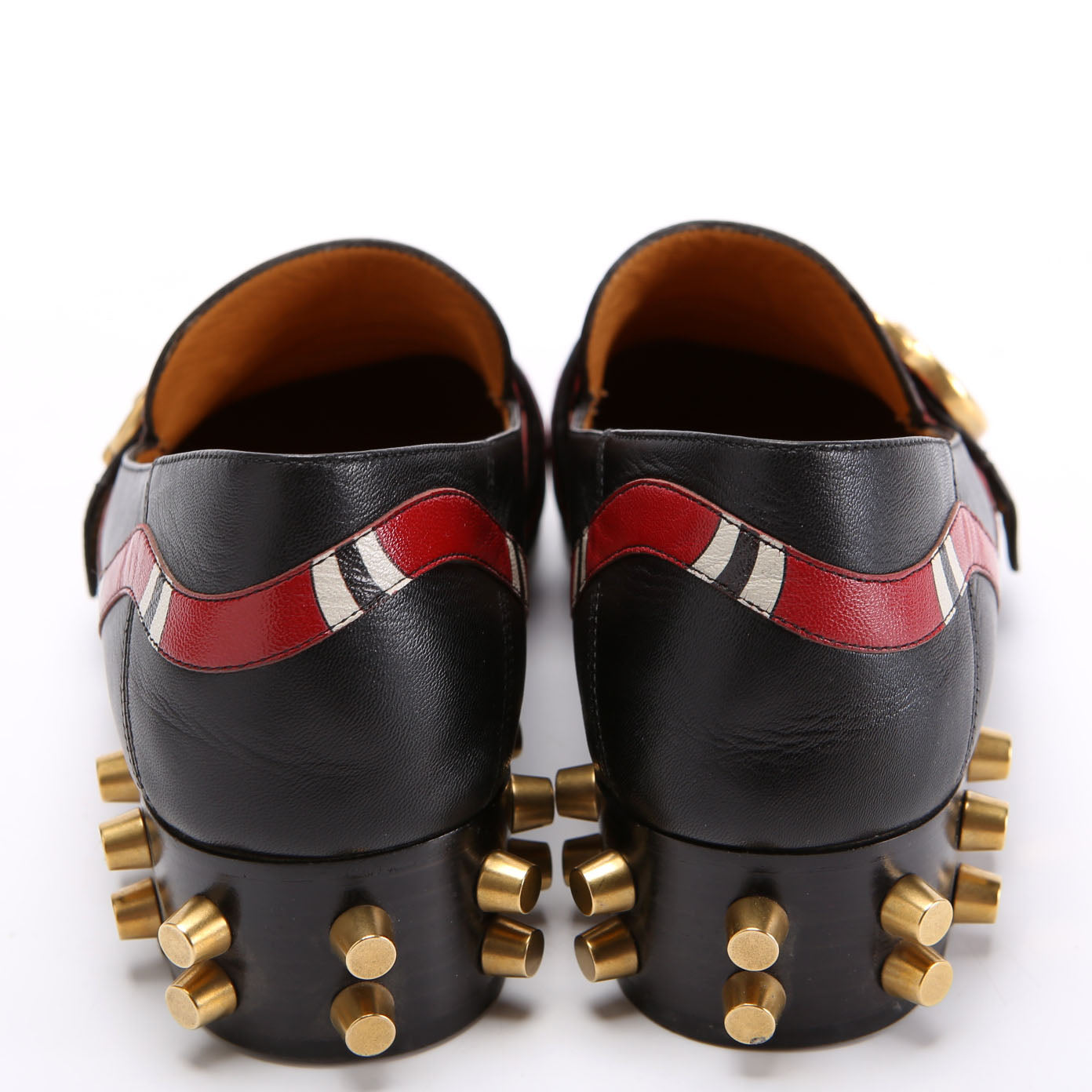 Yoko Snake Loafers Size 37.5 Black/Red