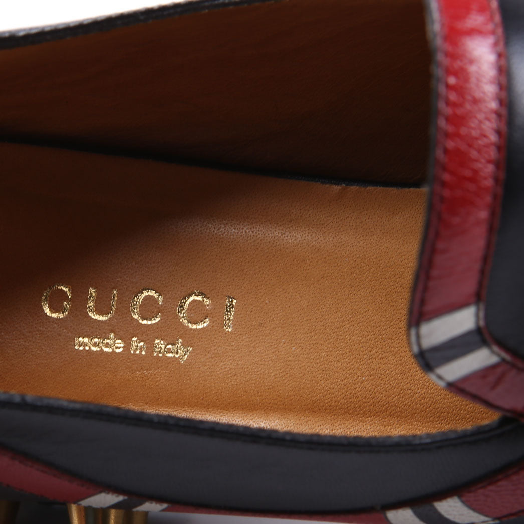 Yoko Snake Loafers Size 37.5 Black/Red