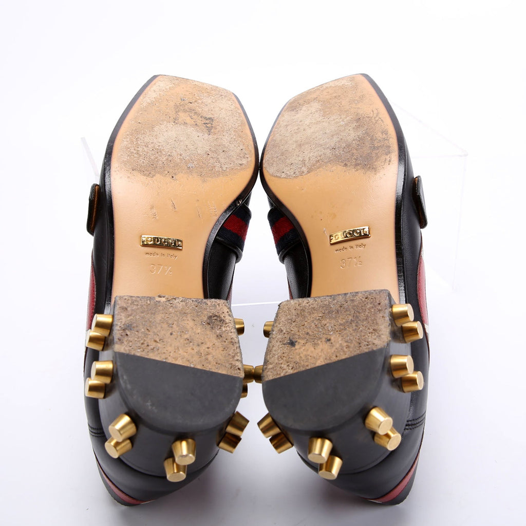 Yoko Snake Loafers Size 37.5 Black/Red
