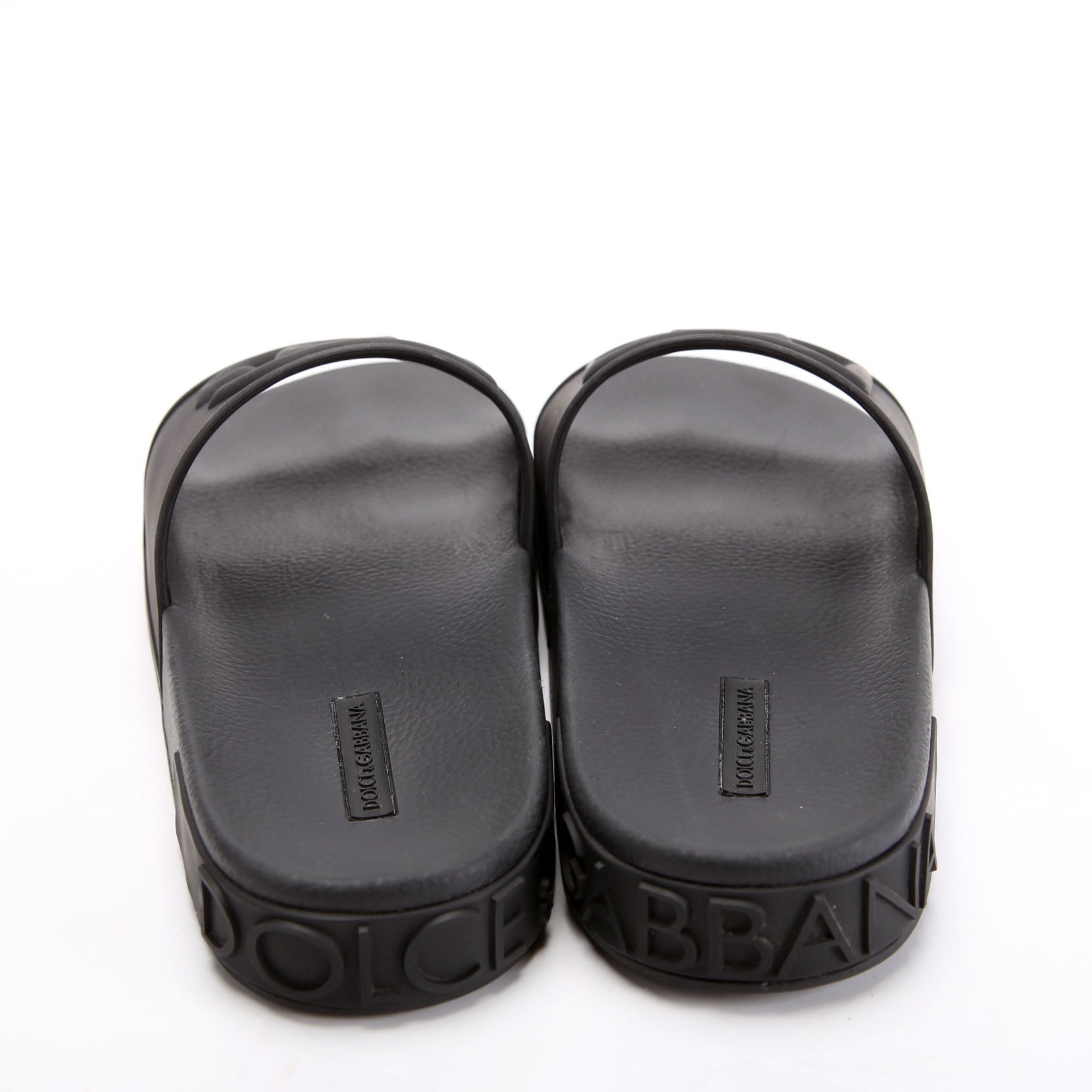 DG Logo Rubber Beachwear Slides Size 41 Black