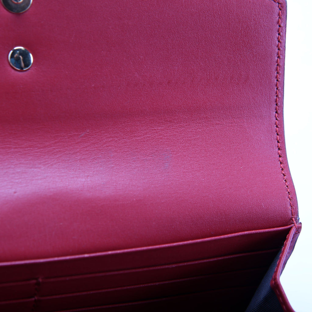 Gucci 476084 Sylvie Continental Wallet Red