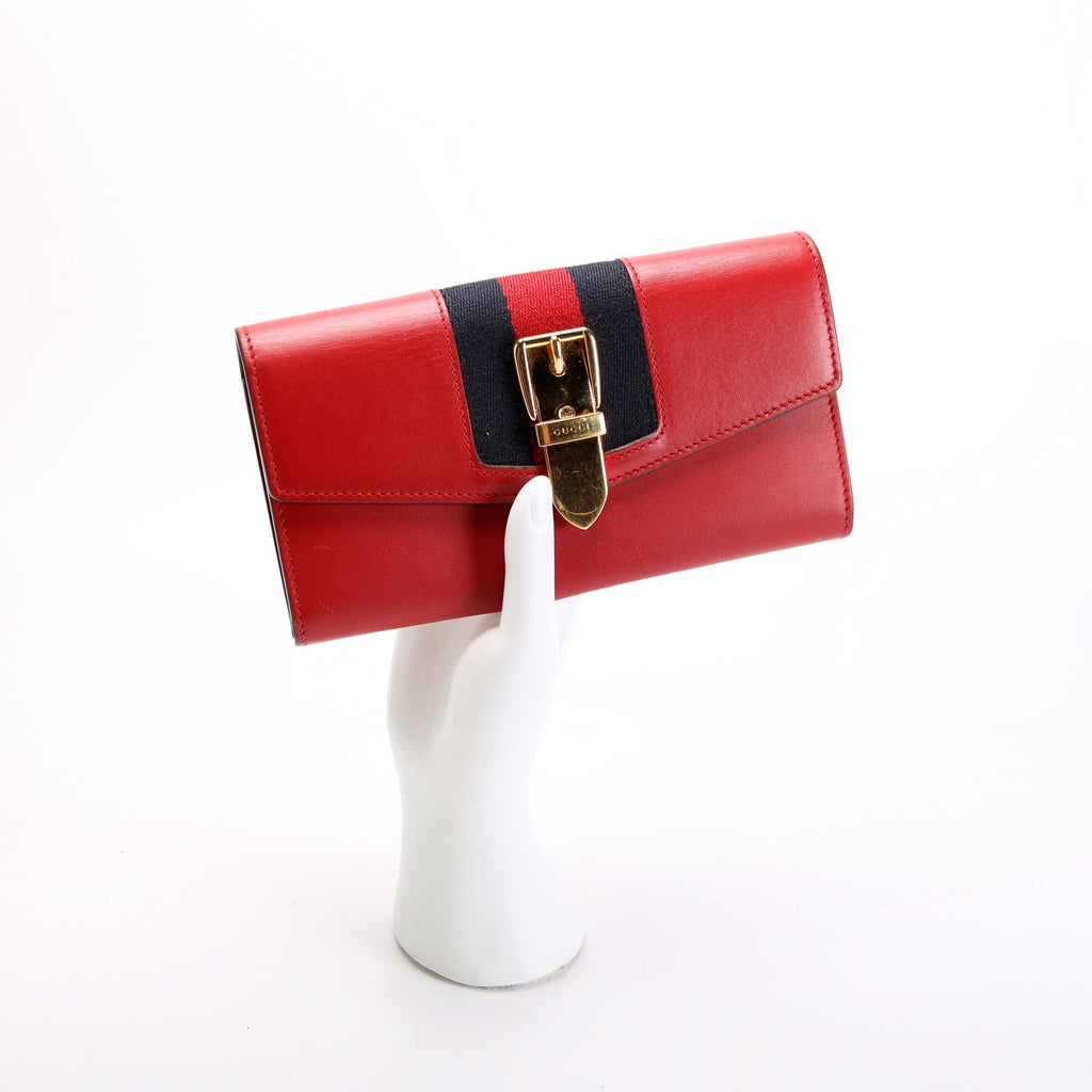 Gucci 476084 Sylvie Continental Wallet Red