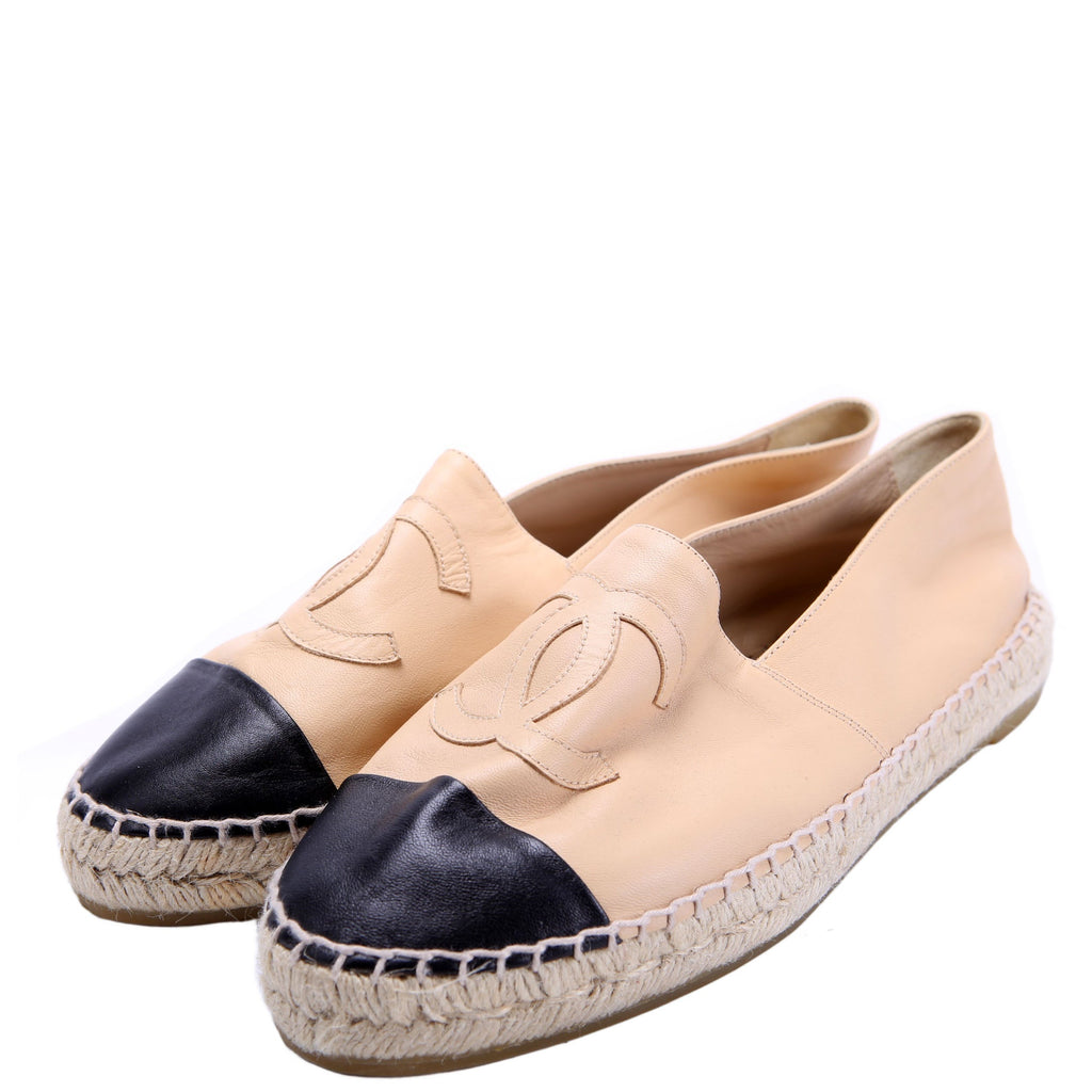 CC Logo Espadrilles Size 40 Tan/Black