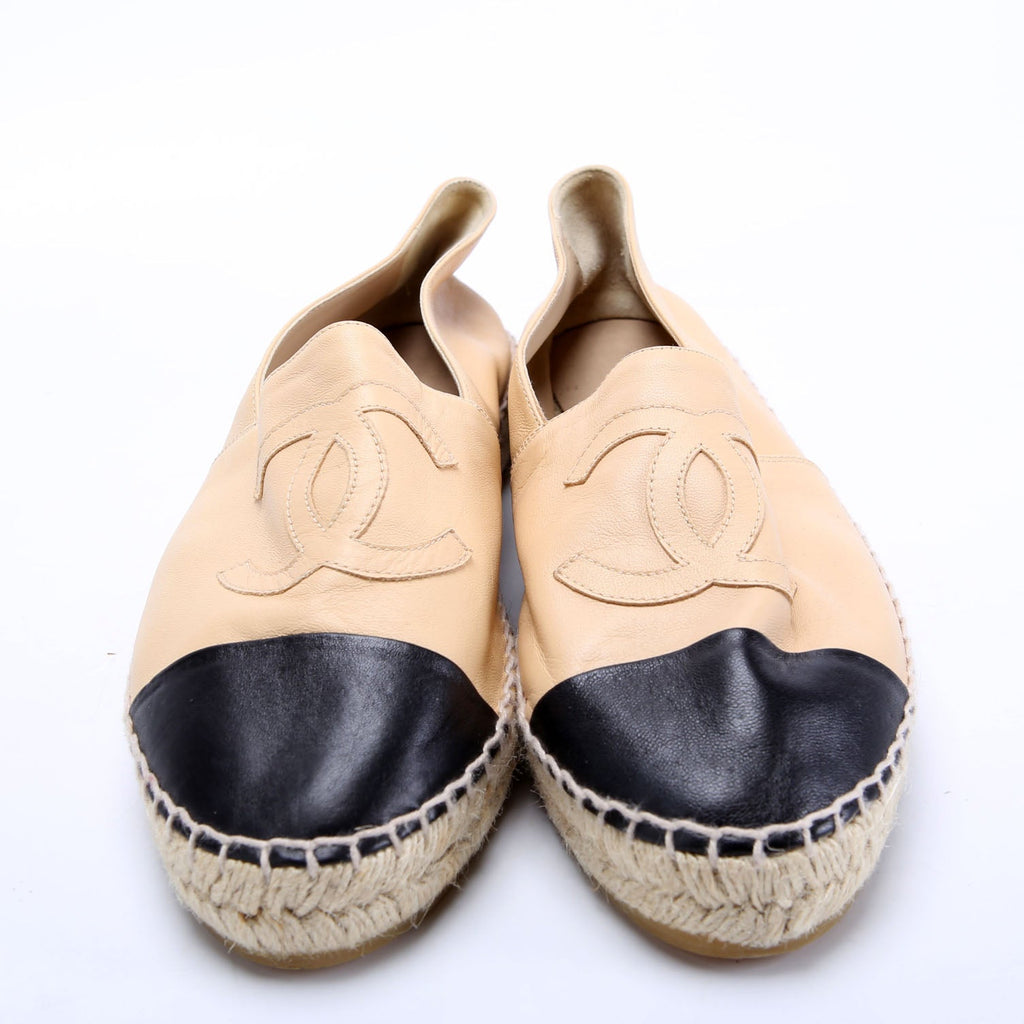 CC Logo Espadrilles Size 40 Tan/Black