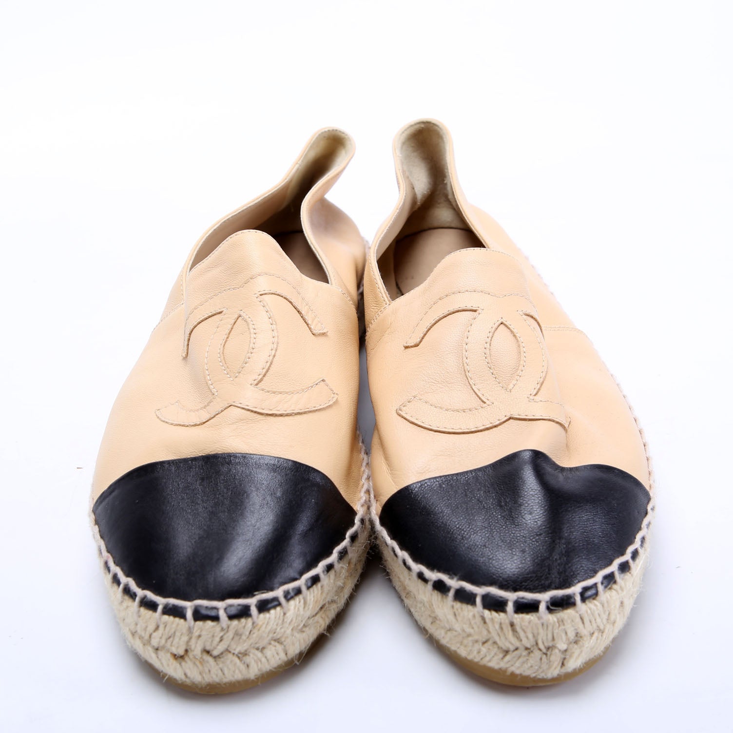 CC Logo Espadrilles Size 40 Tan/Black