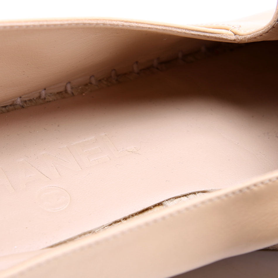 CC Logo Espadrilles Size 40 Tan/Black