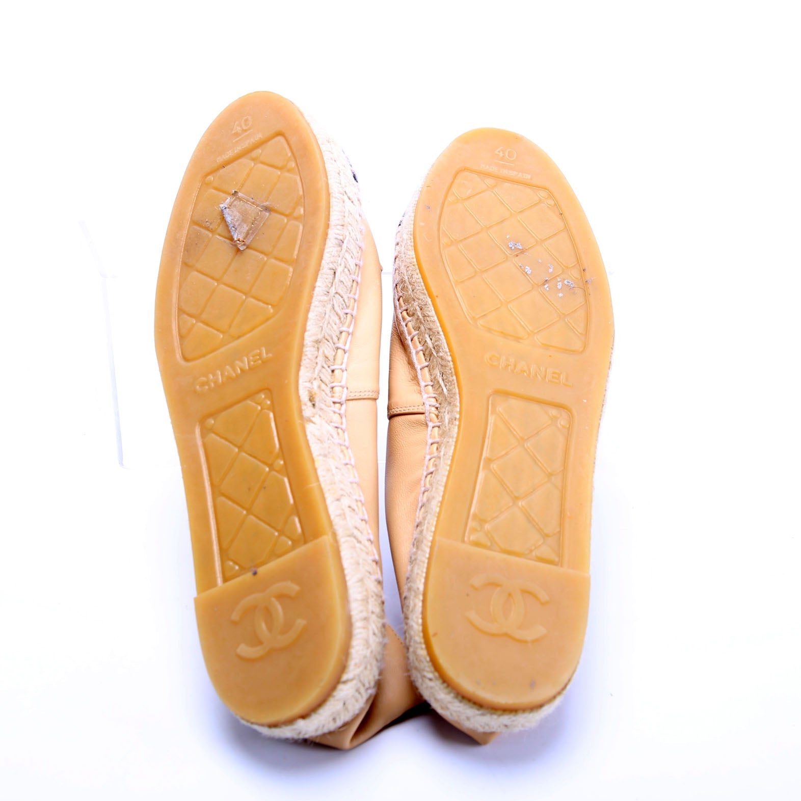 CC Logo Espadrilles Size 40 Tan/Black