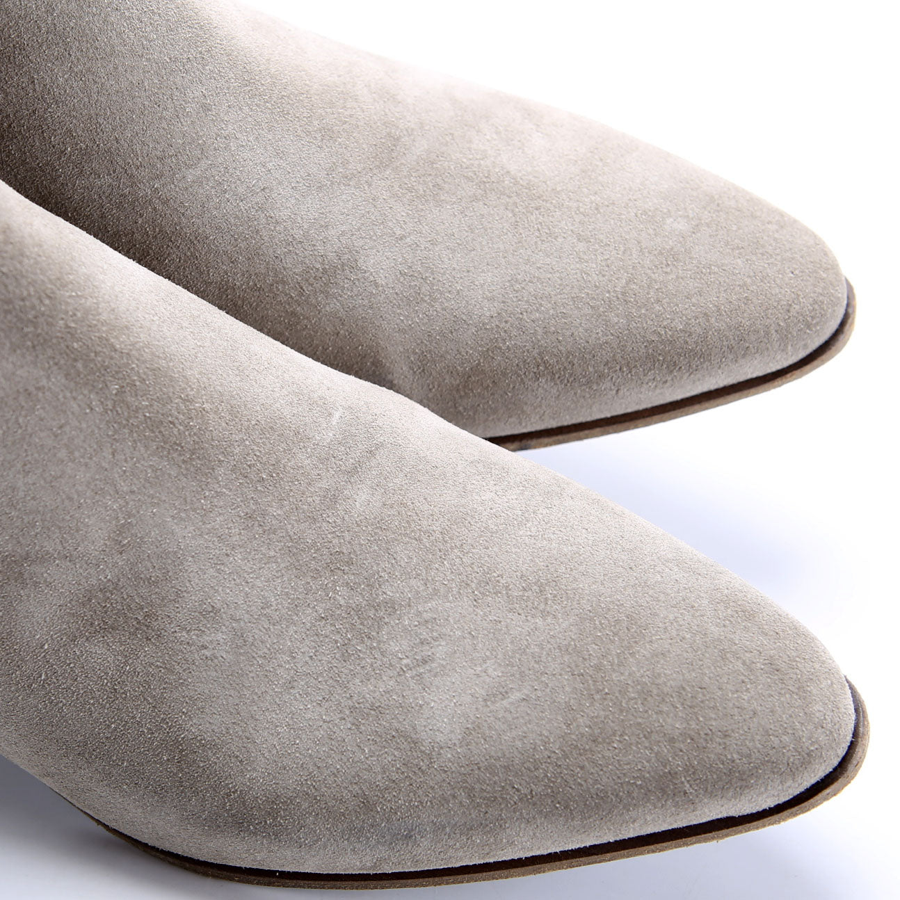 SAINT LAURENT Suede Chelsea Ankle Boots Size 37.5 Taupe