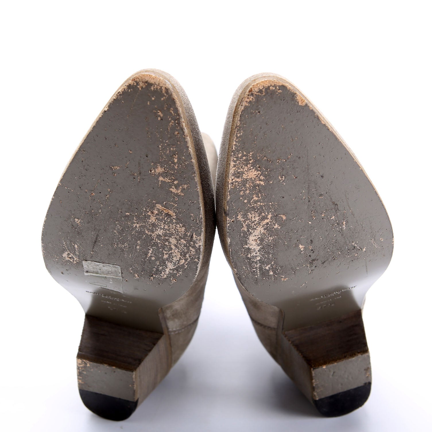 SAINT LAURENT Suede Chelsea Ankle Boots Size 37.5 Taupe