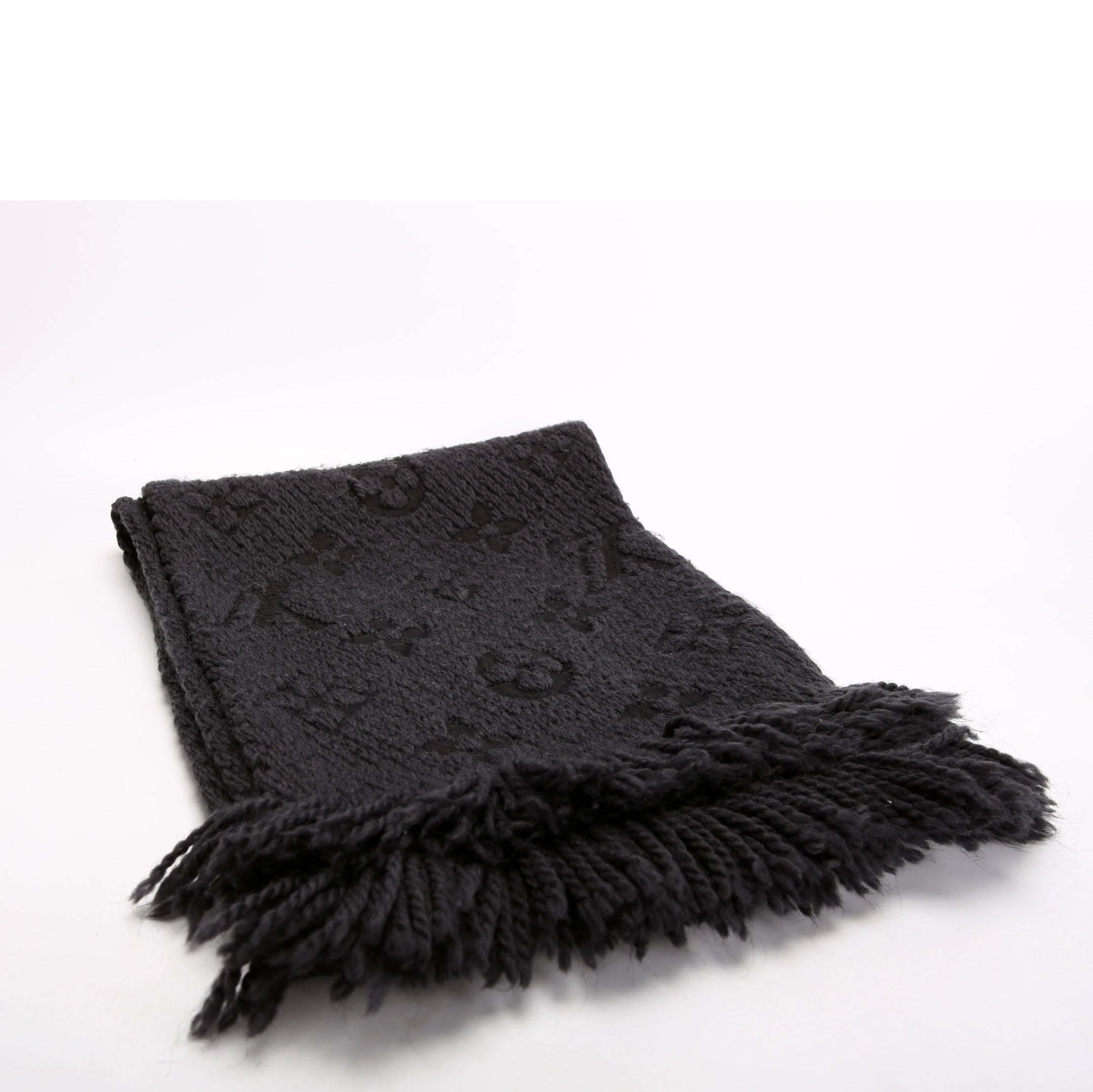 Logomania Wool/Silk Scarf Black
