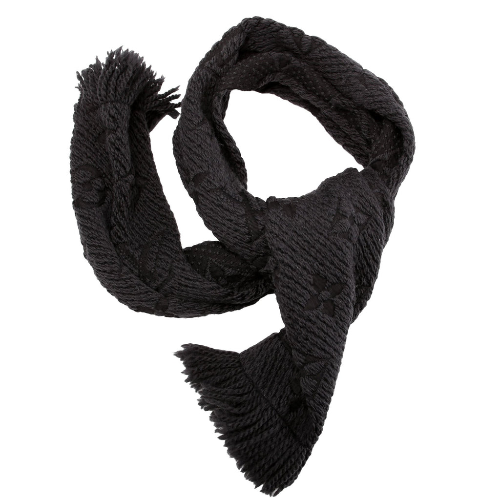 Logomania Wool/Silk Scarf Black