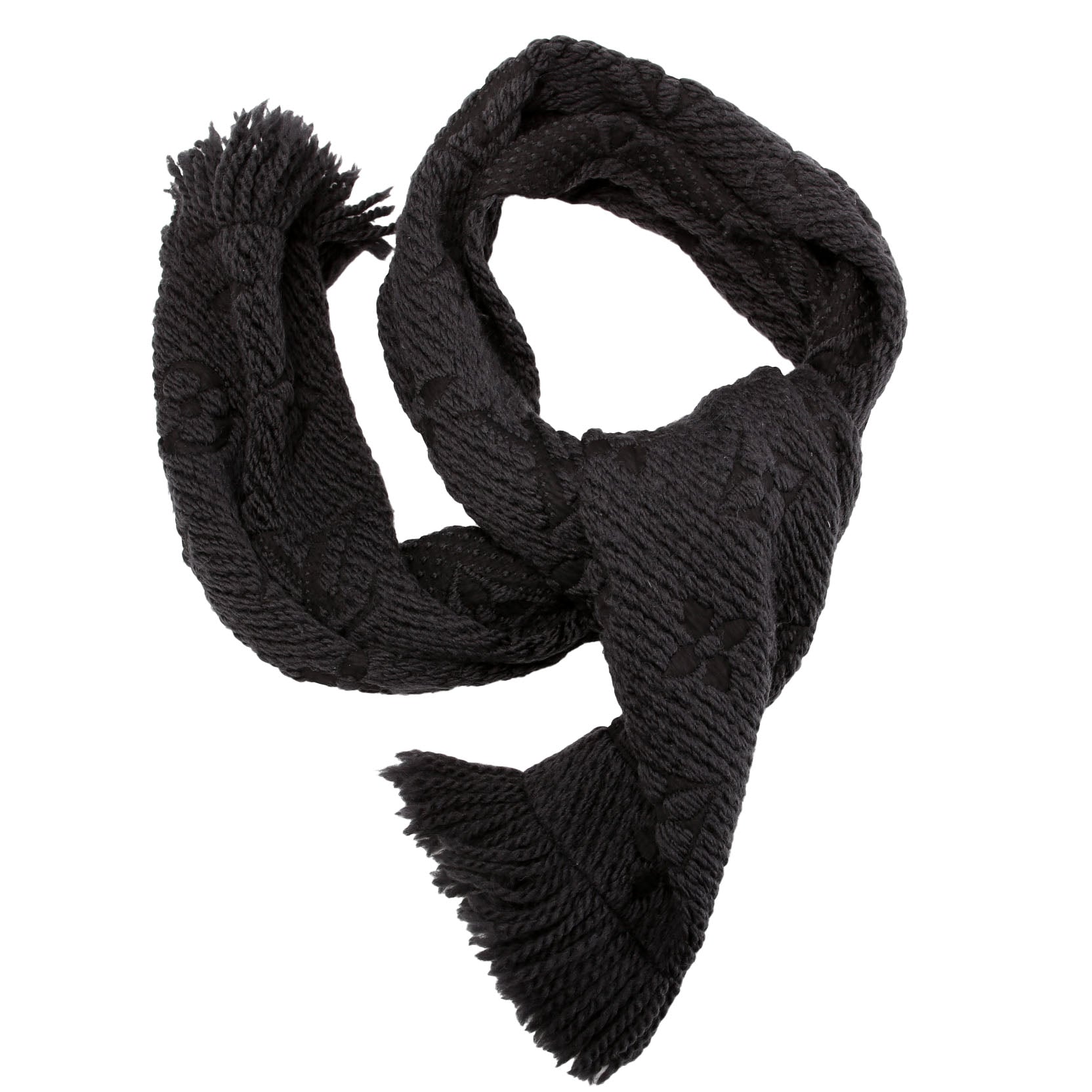 Logomania Wool/Silk Scarf Black