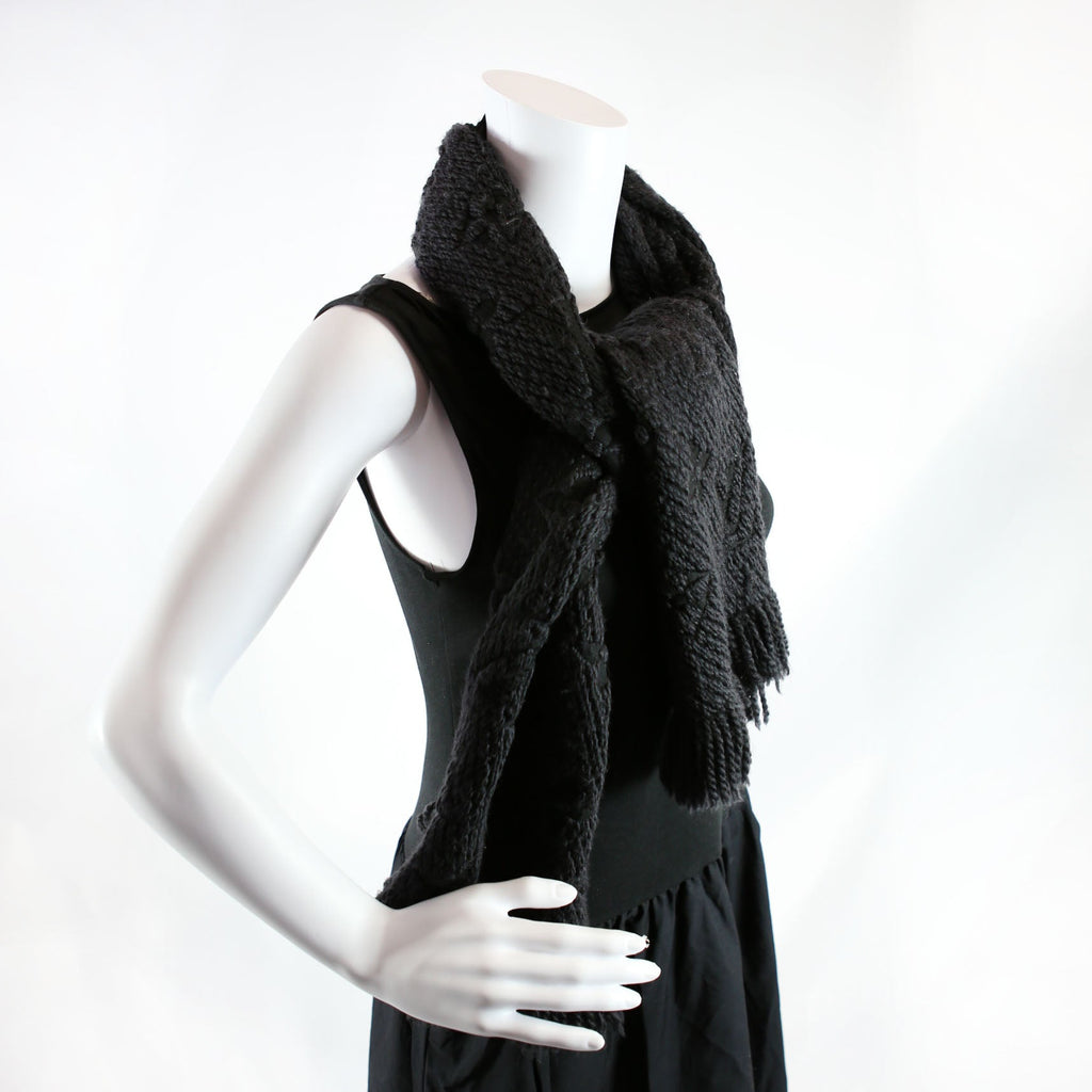 Logomania Wool/Silk Scarf Black