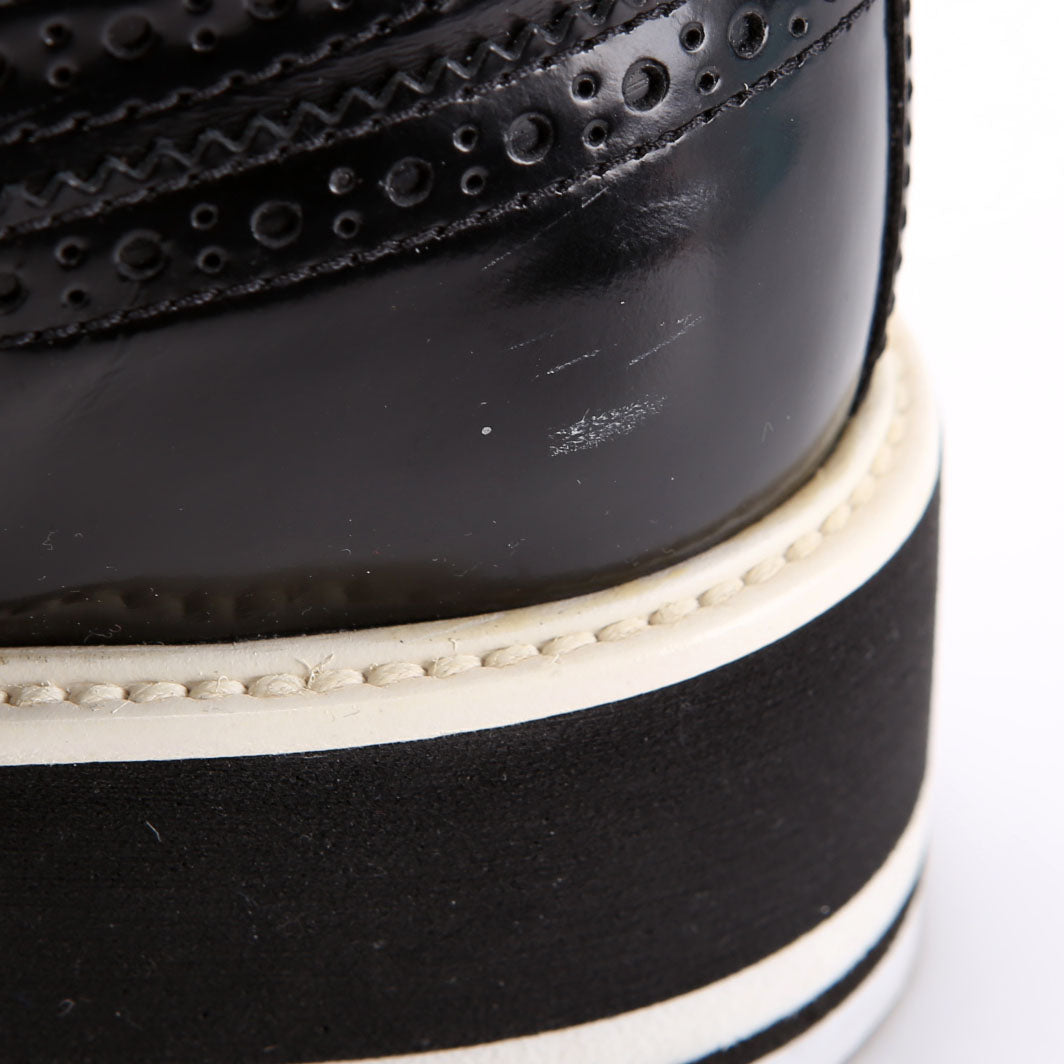 Derby Lace-Up Platform Oxfords Size 38 Black/White