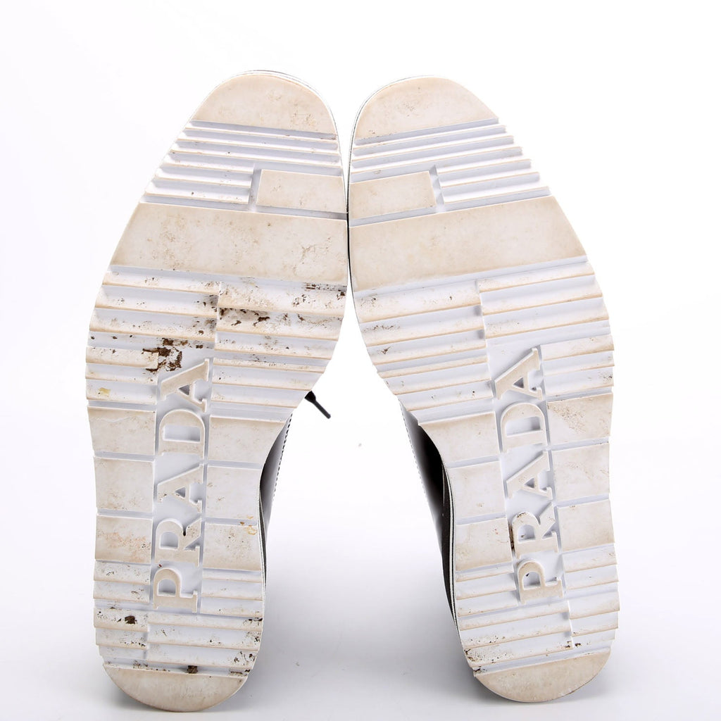Derby Lace-Up Platform Oxfords Size 38 Black/White