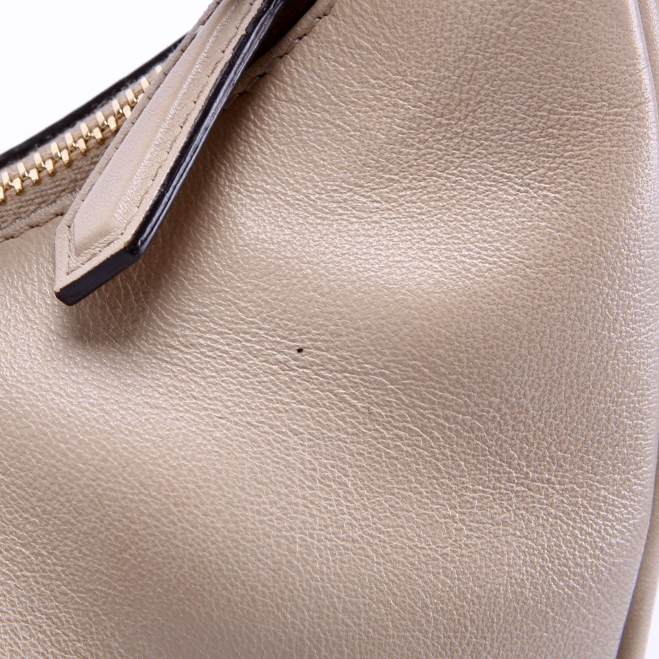 Fendi 8BR798 Fendigraphy Small Leather Hobo Beige
