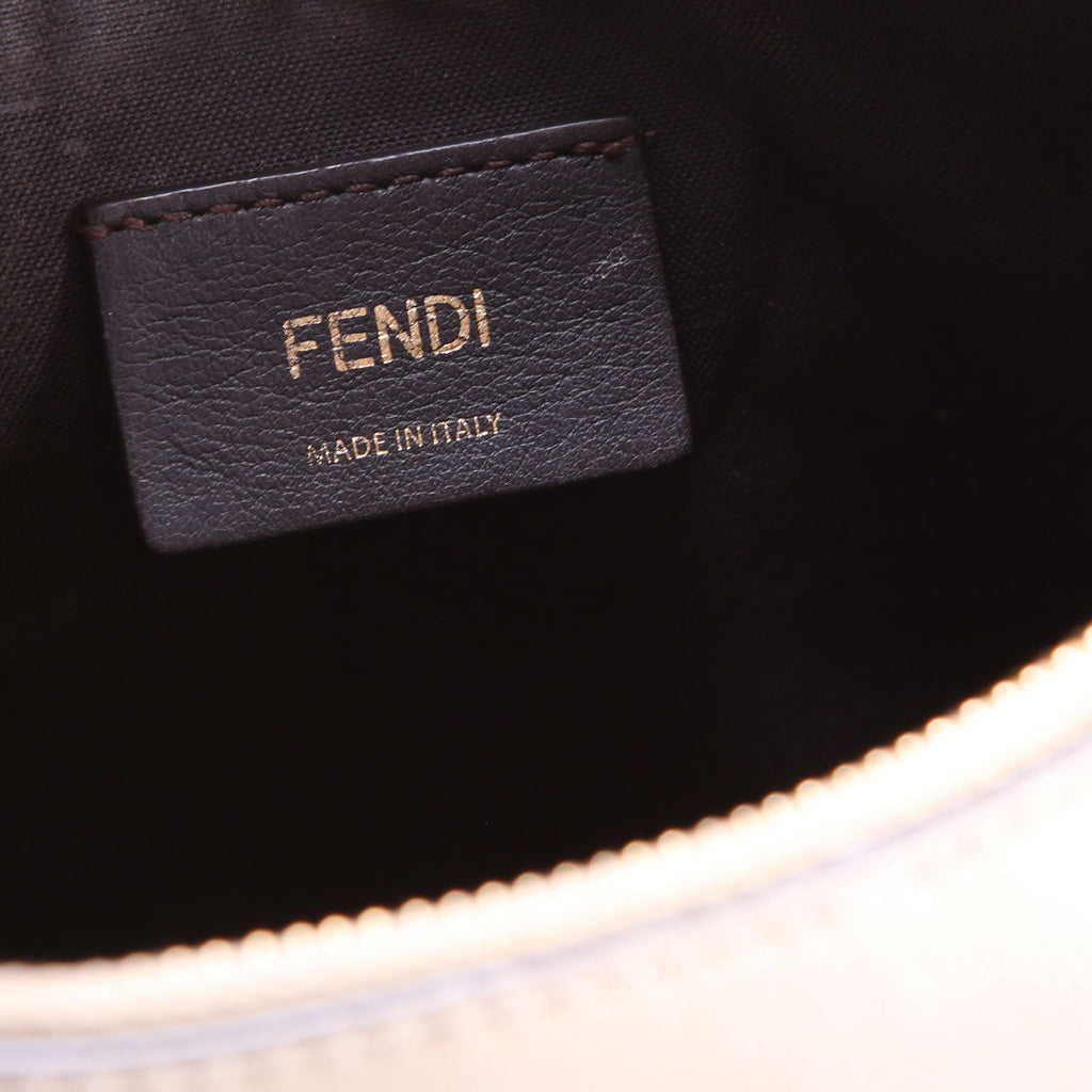 Fendi 8BR798 Fendigraphy Small Leather Hobo Beige