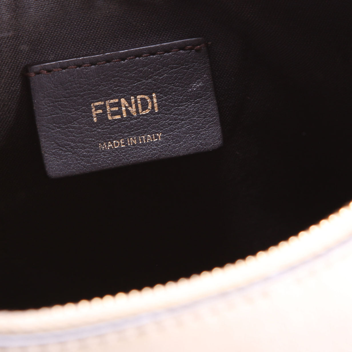 Fendi 8BR798 Fendigraphy Small Leather Hobo Beige
