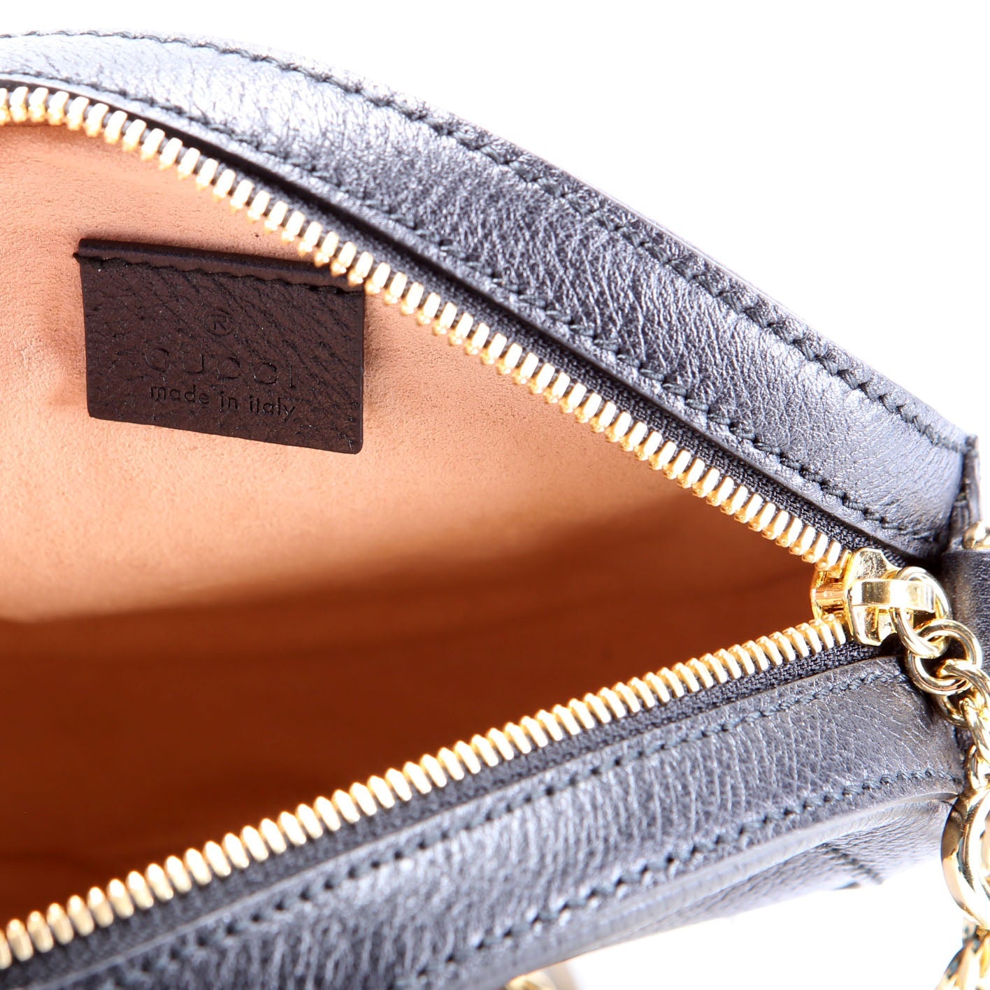 550618 Ophidia Leather Round Small Crossbody Black