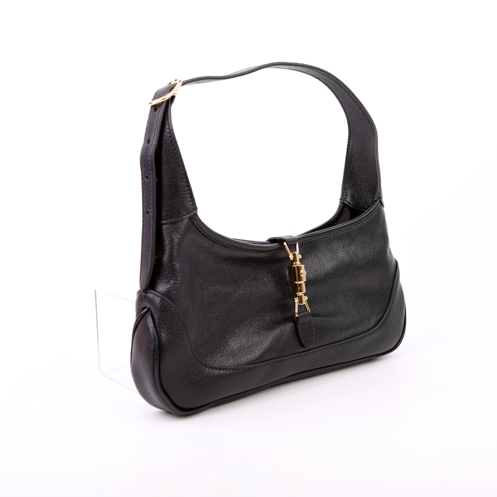 Gucci 863137 Jackie Slim Shoulder Small Leather Black