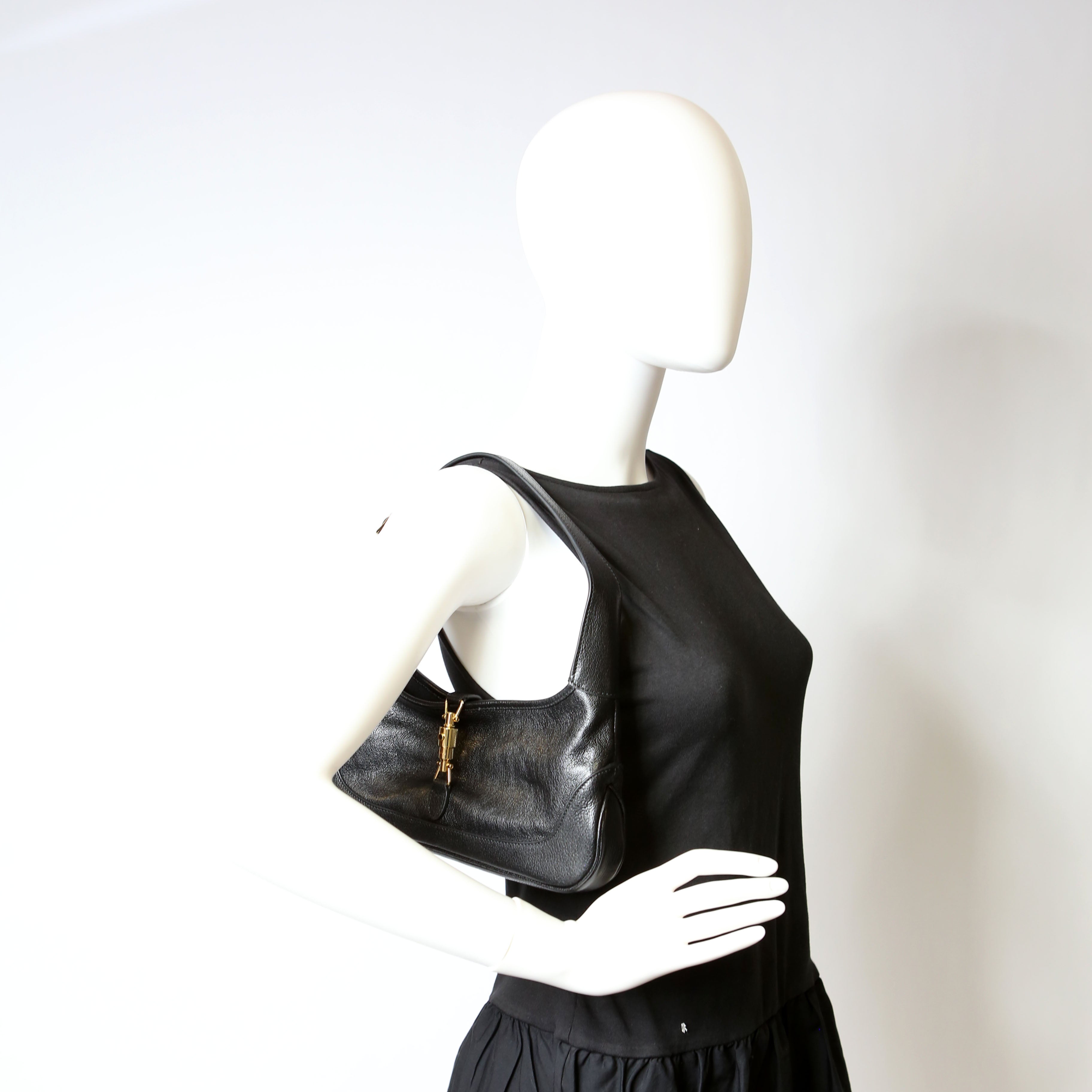 Gucci 863137 Jackie Slim Shoulder Small Leather Black
