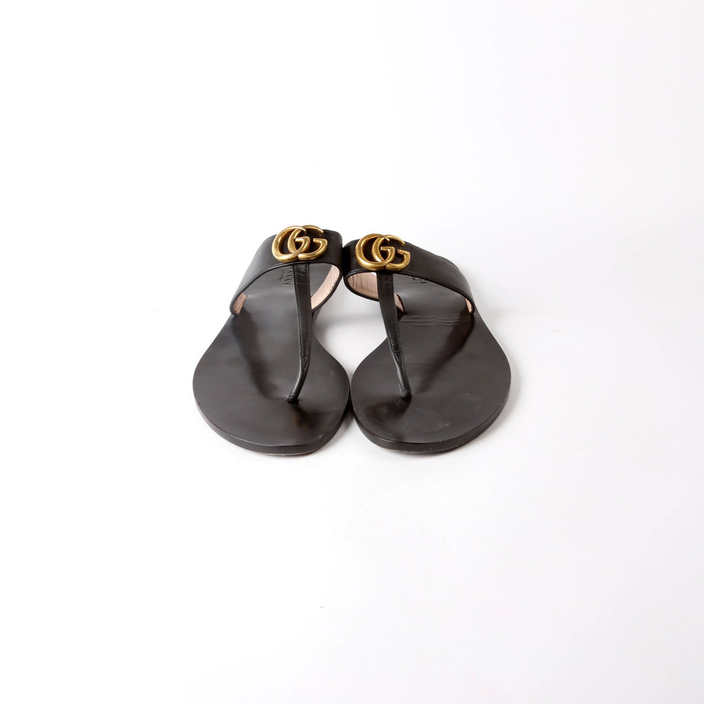 Marmont T Strap Sandals Size 42 Black