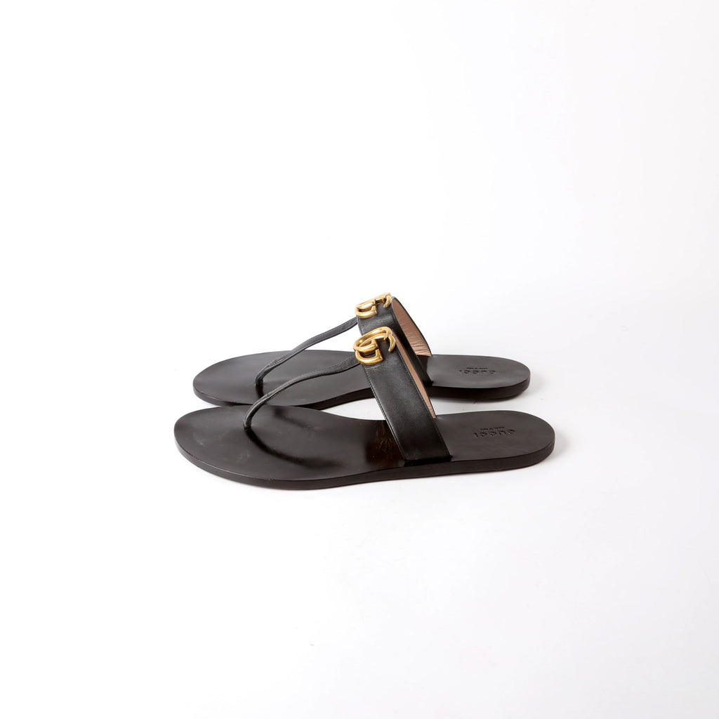 Marmont T Strap Sandals Size 42 Black