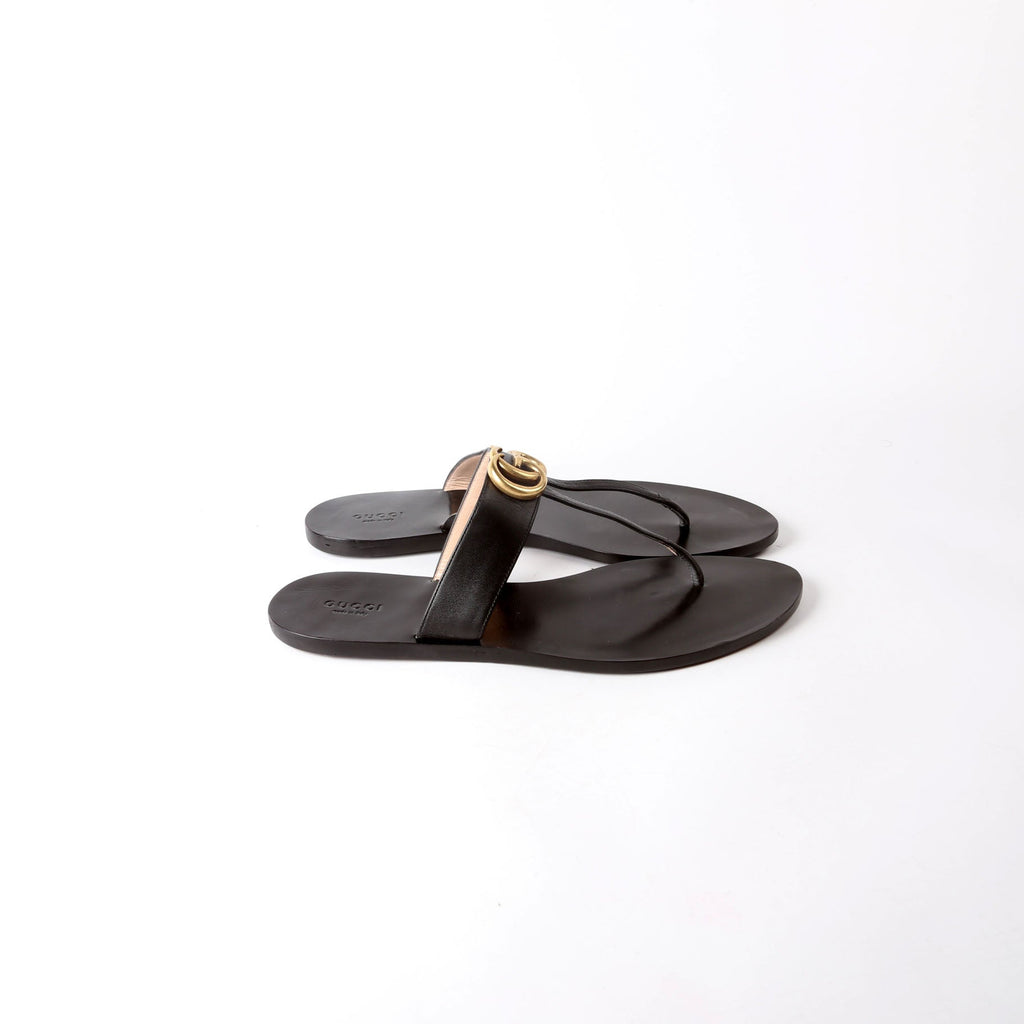 Marmont T Strap Sandals Size 42 Black