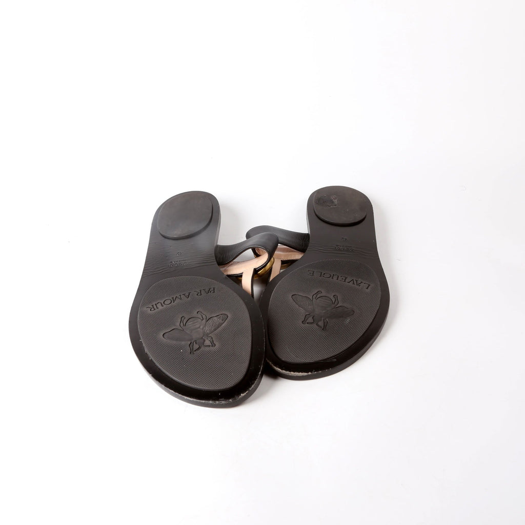 Marmont T Strap Sandals Size 42 Black