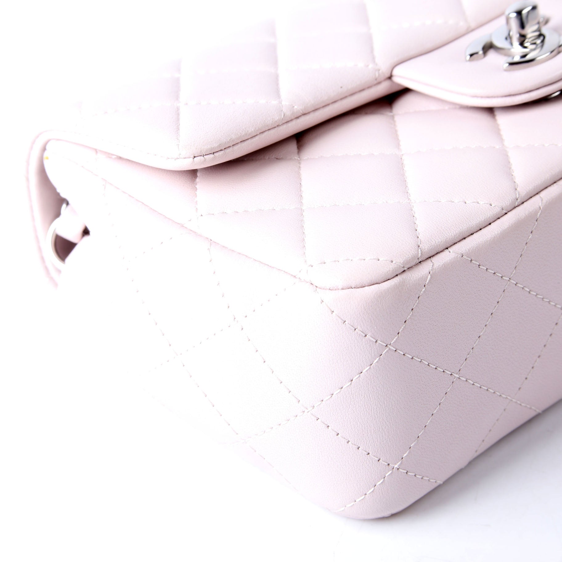Classic Flap Mini Rectangle Lambskin RFID Pink