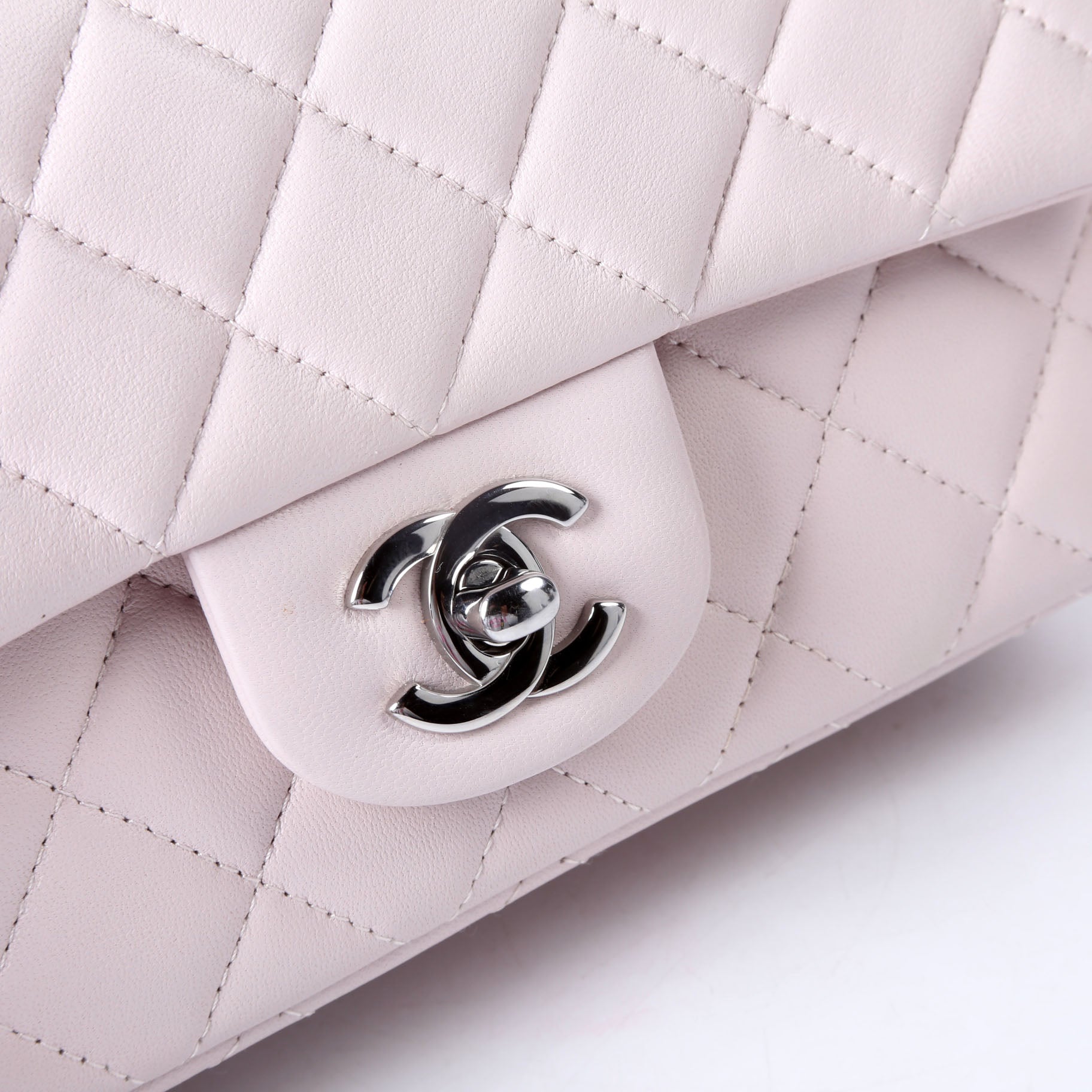 Classic Flap Mini Rectangle Lambskin RFID Pink