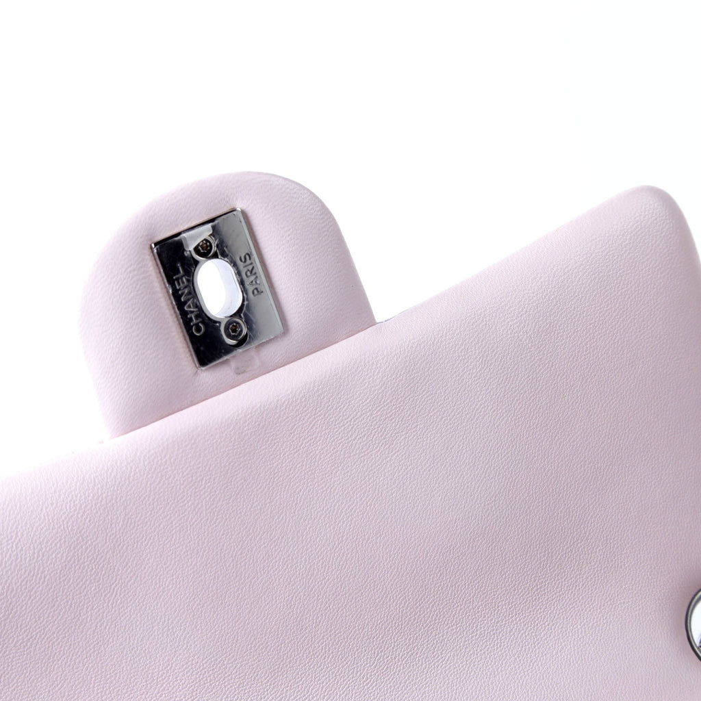 Classic Flap Mini Rectangle Lambskin RFID Pink