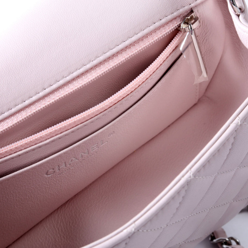 Classic Flap Mini Rectangle Lambskin RFID Pink