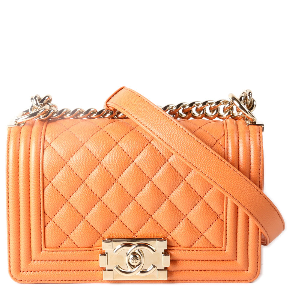 Boy Flap Small Caviar RFID Orange