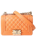 Boy Flap Small Caviar RFID Orange