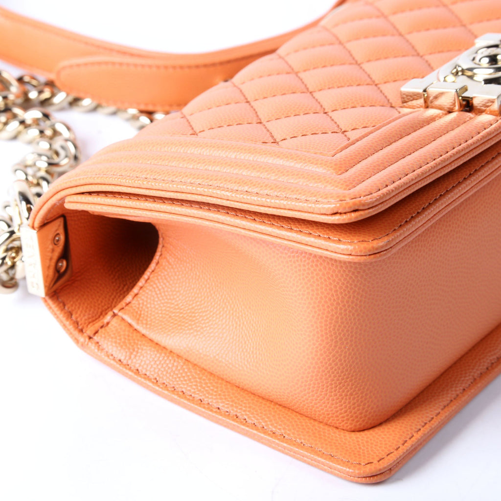 Boy Flap Small Caviar RFID Orange