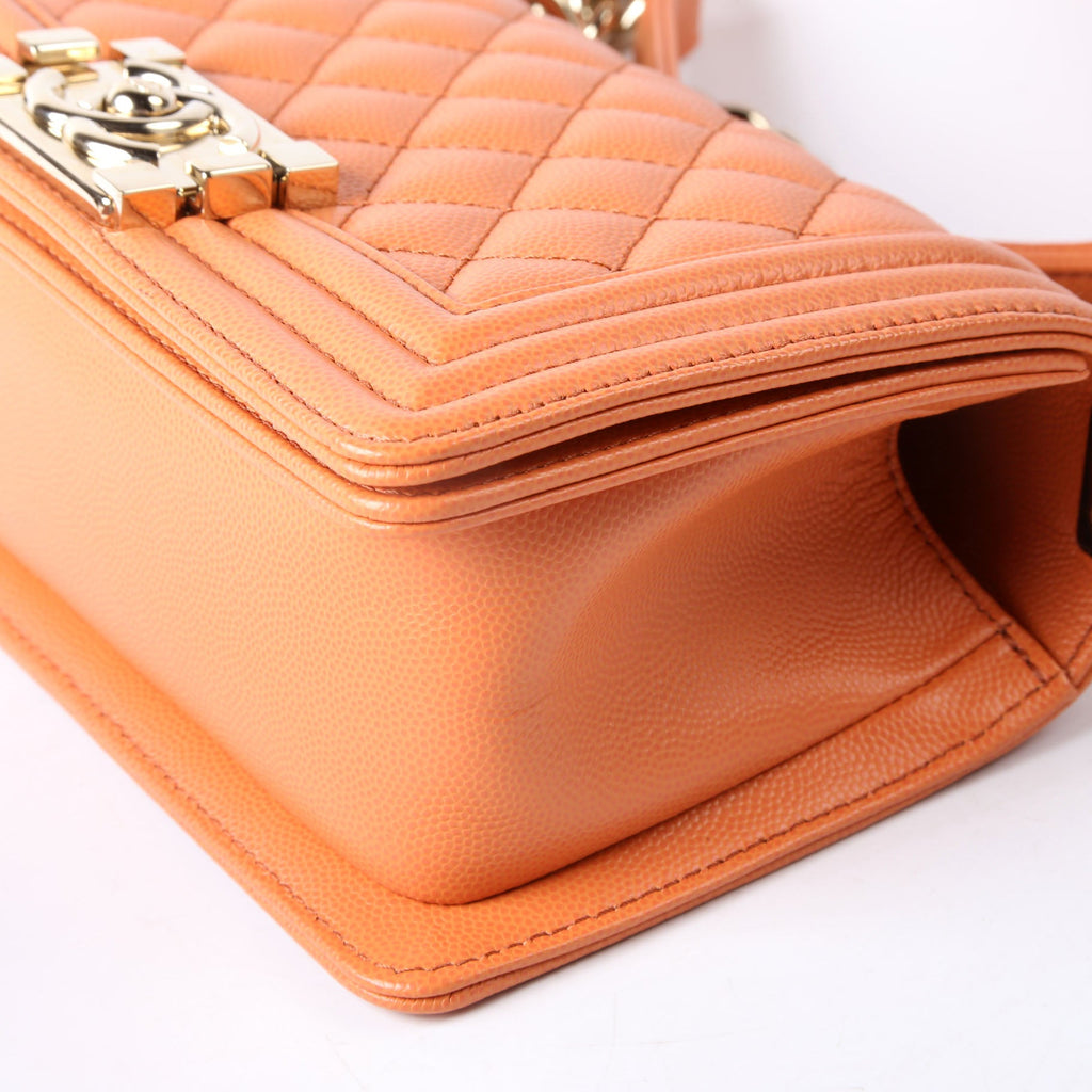 Boy Flap Small Caviar RFID Orange