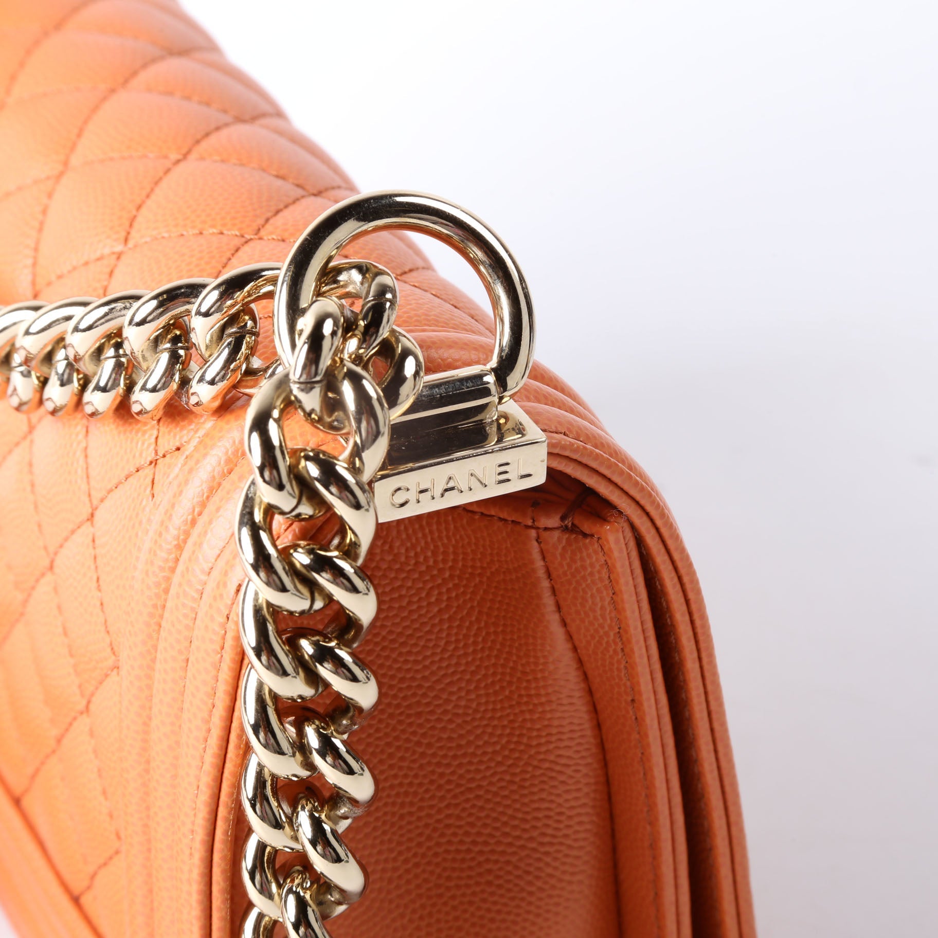 Boy Flap Small Caviar RFID Orange