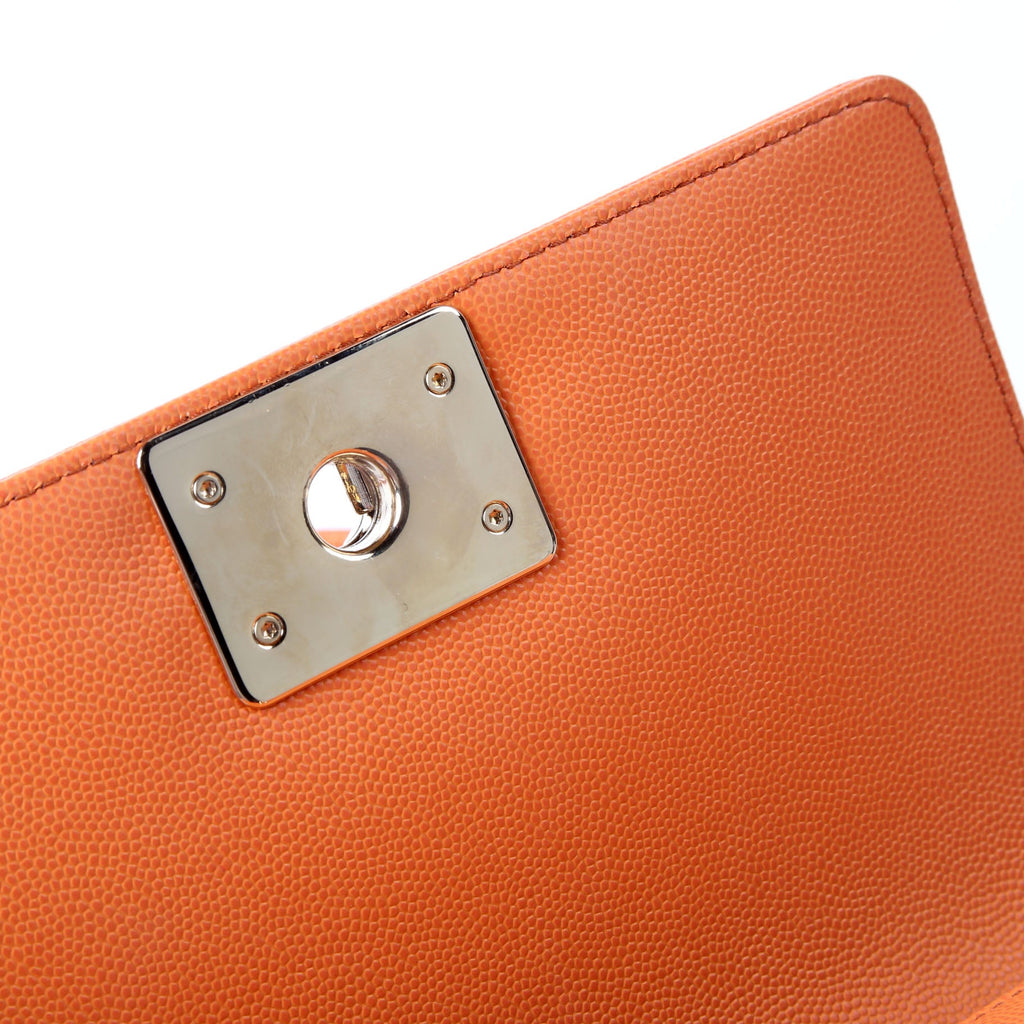 Boy Flap Small Caviar RFID Orange