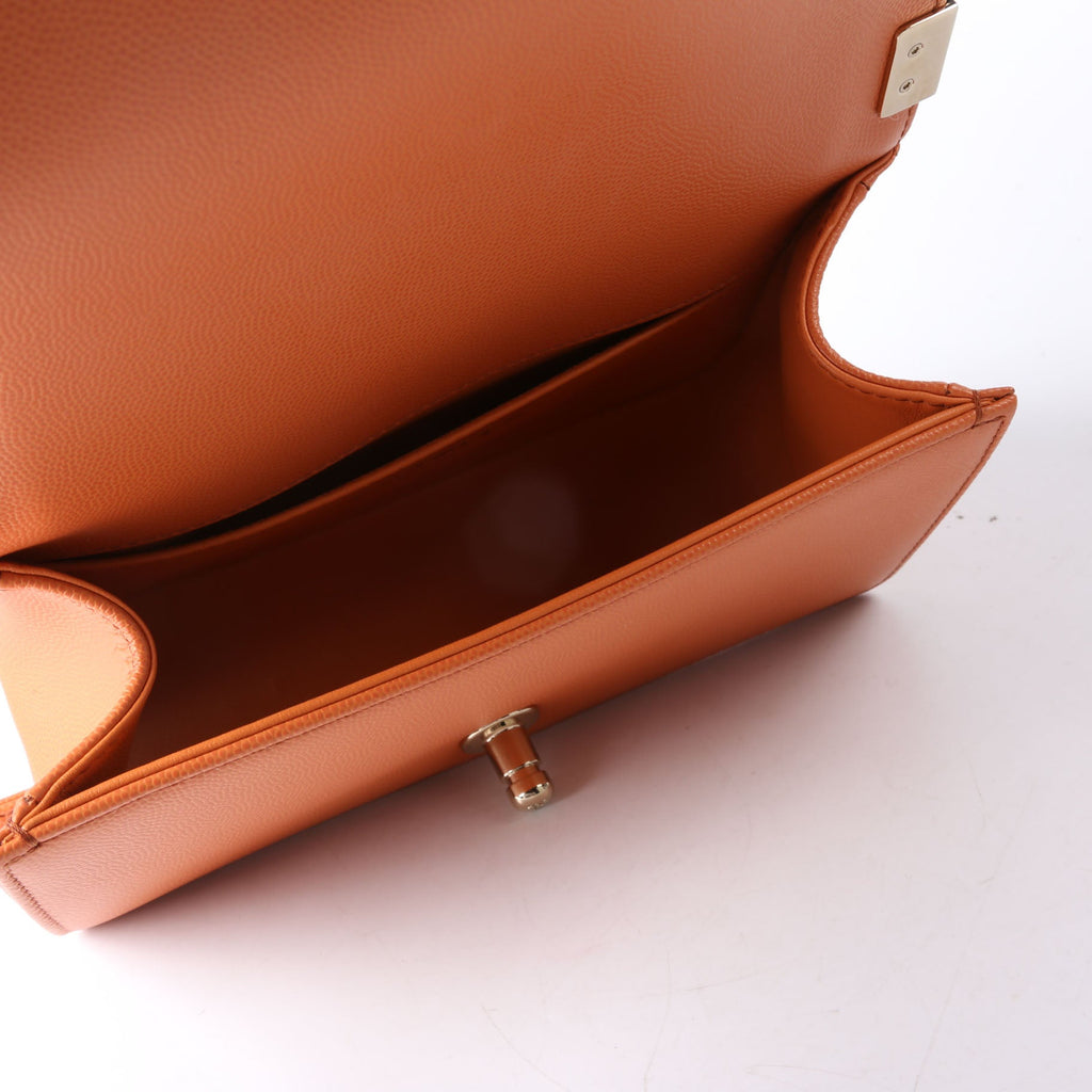 Boy Flap Small Caviar RFID Orange