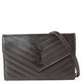 SAINT LAURENT Envelope Chain Wallet 393953 Black