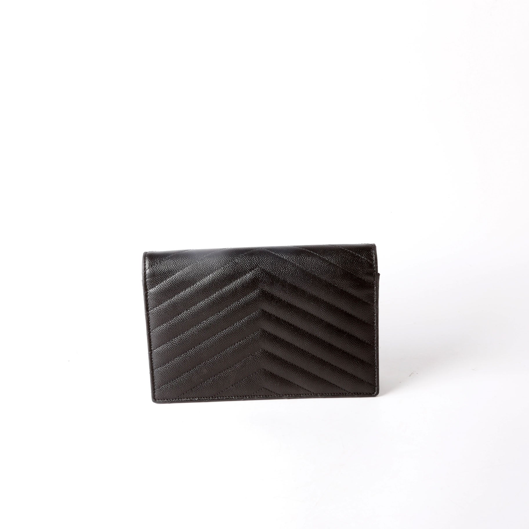 SAINT LAURENT Envelope Chain Wallet 393953 Black