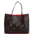 Cabarock Loubinthesky Perforated Leather Large Tote Black/Red